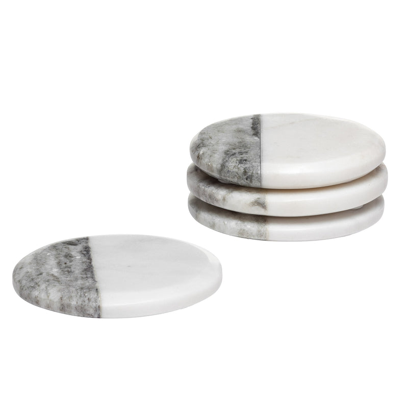media image for two tone marble coasters 4 piece set various styles 1 235