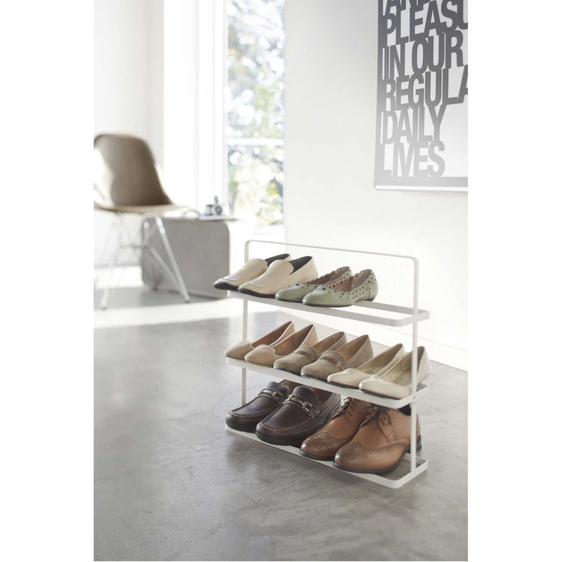 media image for Tower 3-Tier Slim Portable Shoe Rack - Wide by Yamazaki 268
