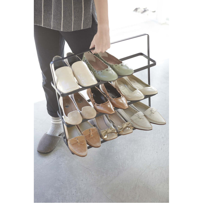 media image for Tower 3-Tier Slim Portable Shoe Rack - Wide by Yamazaki 210