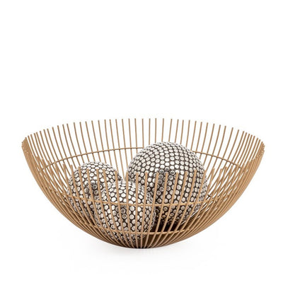 product image for rib metal wire 11 diameter bowl gold by torre tagus 3 34