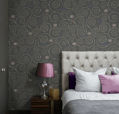 product image for Stoclet Wallpaper in Charcoal 50