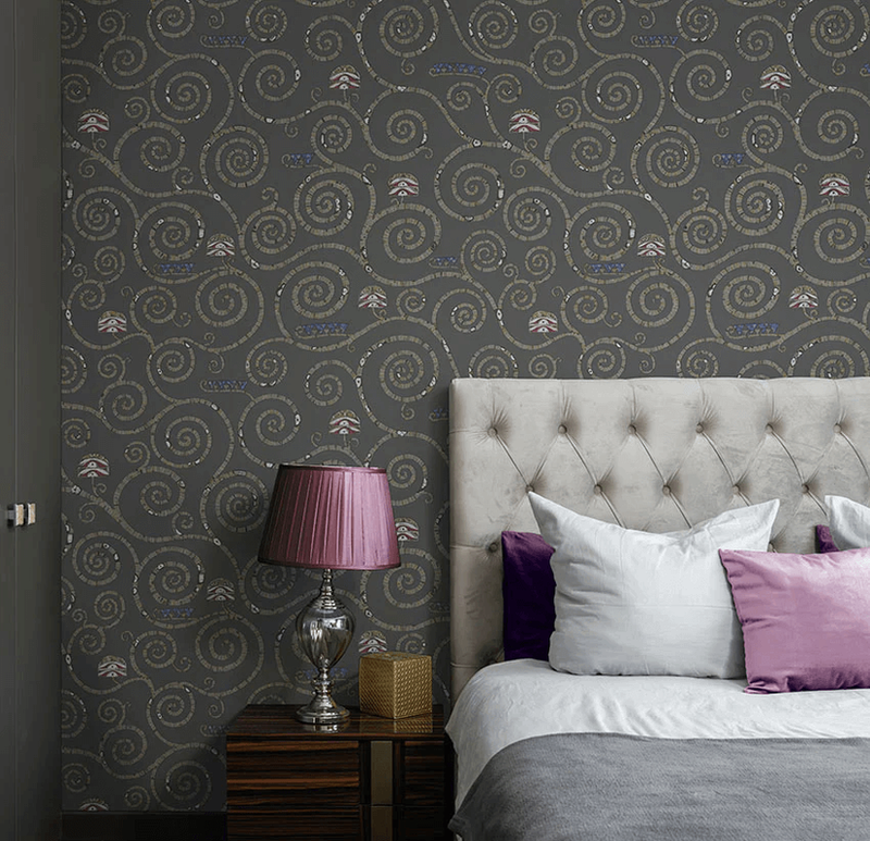 media image for Stoclet Wallpaper in Charcoal 261