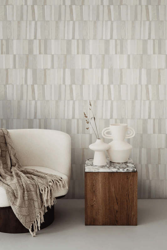 media image for Ritter Tiles Wallpaper in Greys/Metallic 240