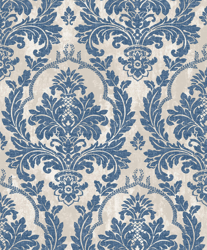 media image for sample damasco platino blue silver wallpaper from cottage chic collection by galerie wallcoverings 1 217