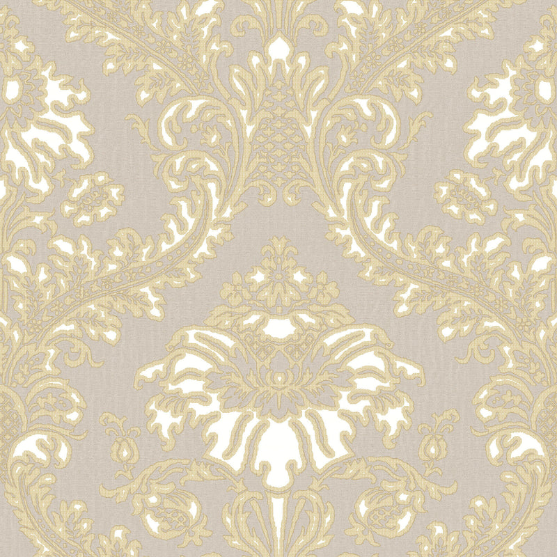 media image for Damasco Superior Beige/Gold Wallpaper from Cottage Chic Collection by Galerie Wallcoverings 295