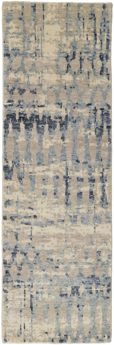 product image for Scottsdale Hand Knotted Tan and Blue Rug by BD Fine Flatshot Image 1 16