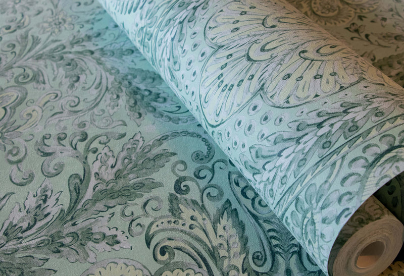 media image for Tahiti Blue Banana Wallpaper from the Tropical Collection by Galerie Wallcoverings 247