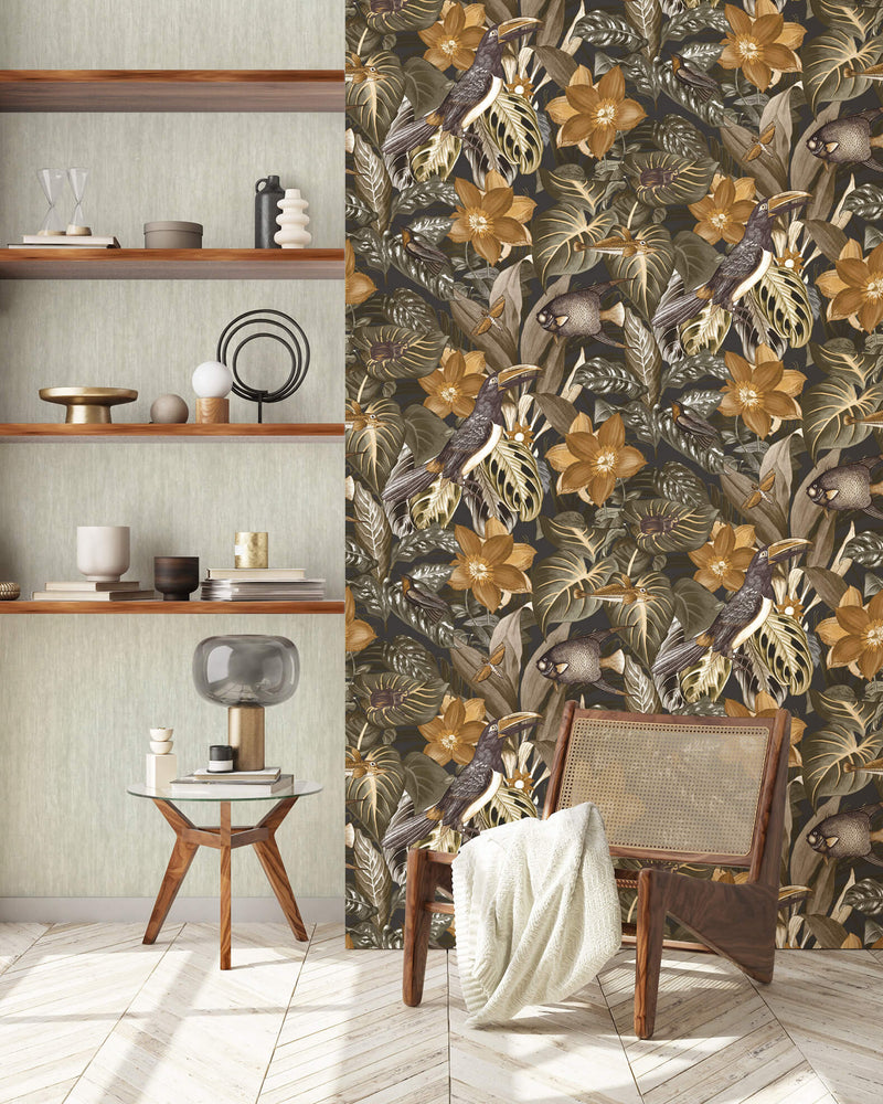 media image for Palau Walnut Wallpaper from the Tropical Collection by Galerie Wallcoverings 225