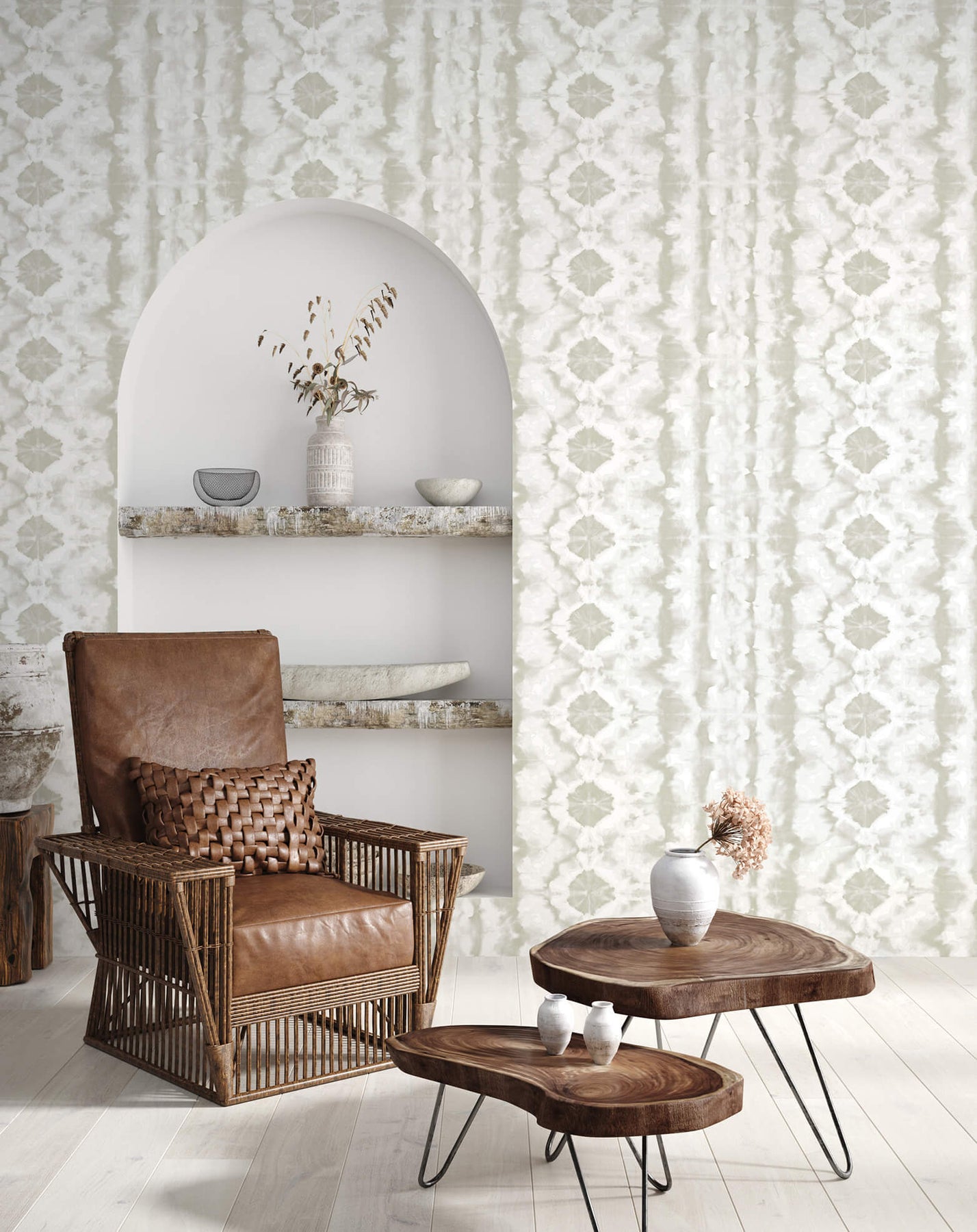 Shop Batik Taupe Grey Wallpaper from the Crafted Collection Burke Decor