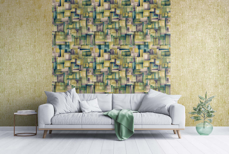 media image for Brush Green Gold Wallpaper from the Crafted Collection by Galerie Wallcoverings 250