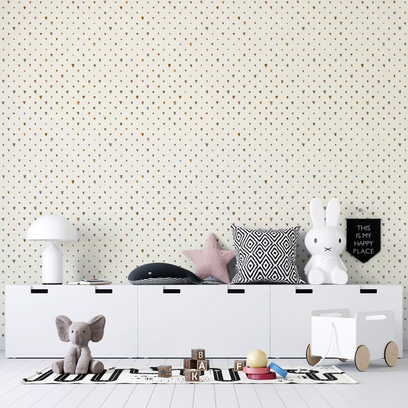 media image for Colored Hearts Pearl Wallpaper from the Great Kids Collection by Galerie Wallcoverings 244