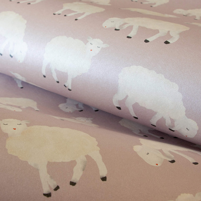 Shop Sweet Sheep Rose Wallpaper from the Great Kids Collection | Burke