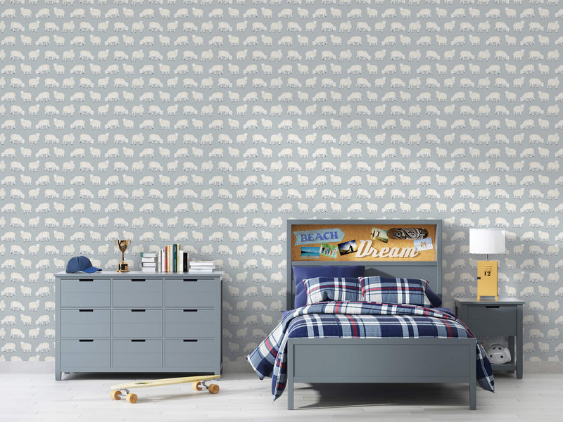 media image for Sweet Sheep Light Blue Wallpaper from the Great Kids Collection by Galerie Wallcoverings 251