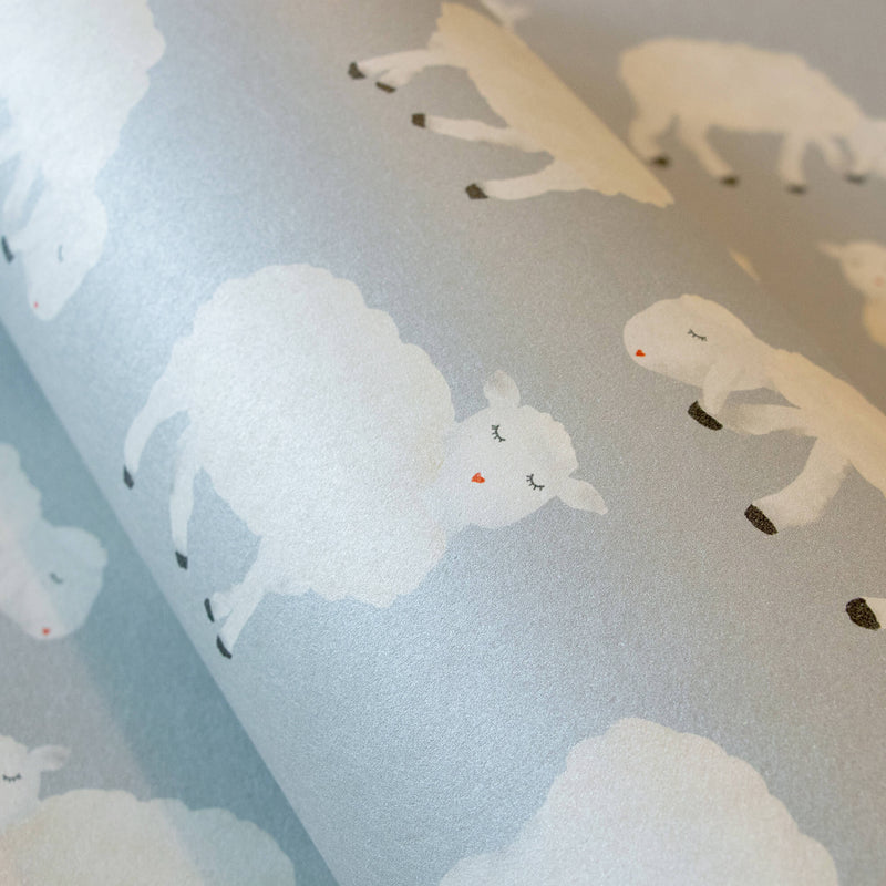 media image for Sweet Sheep Light Blue Wallpaper from the Great Kids Collection by Galerie Wallcoverings 287