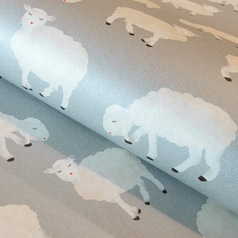 media image for Sweet Sheep Light Blue Wallpaper from the Great Kids Collection by Galerie Wallcoverings 245
