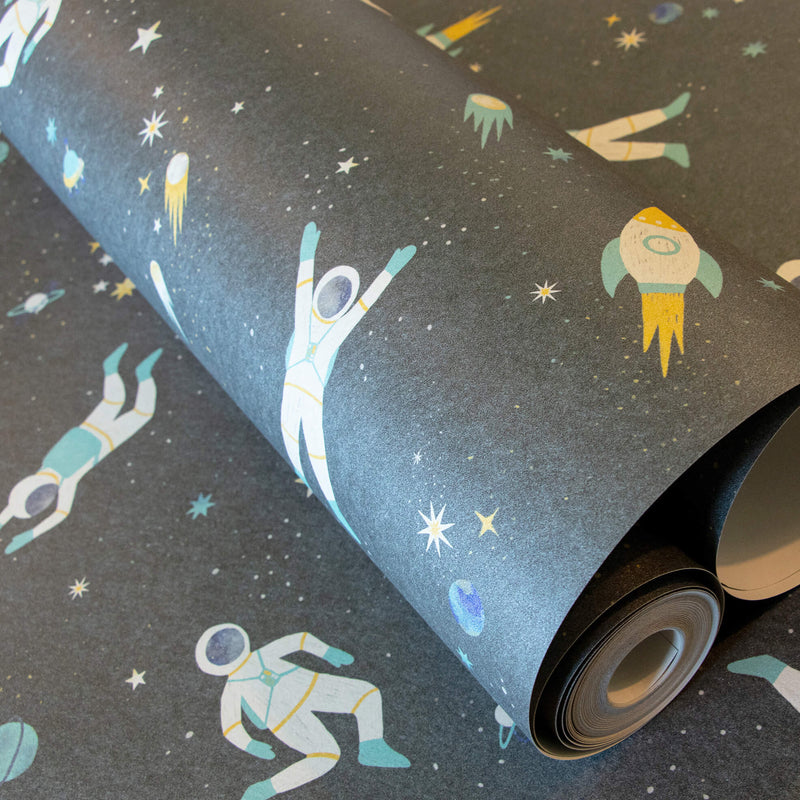 media image for Super Space Blue Wallpaper from the Great Kids Collection by Galerie Wallcoverings 253