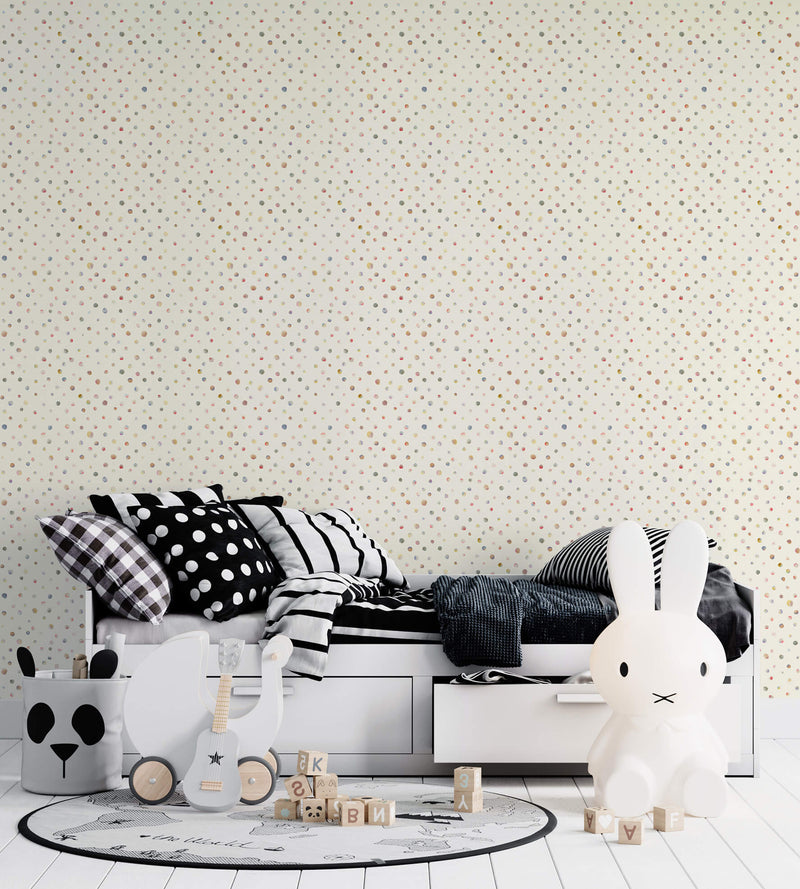 media image for Watercolor Dots Pearl Wallpaper from the Great Kids Collection by Galerie Wallcoverings 274