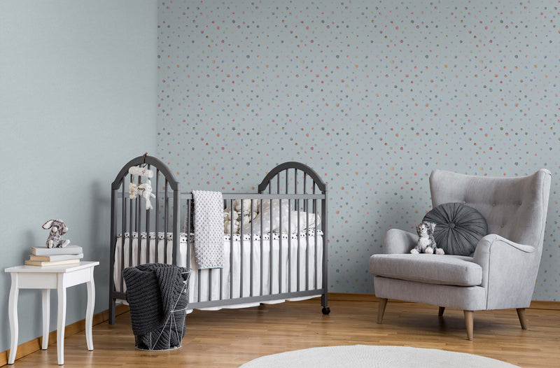 media image for Watercolor Dots Light Blue Wallpaper from the Great Kids Collection by Galerie Wallcoverings 28
