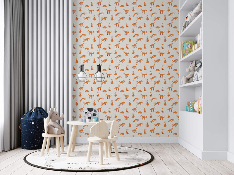 media image for Friendly Foxes Pearl Wallpaper from the Great Kids Collection by Galerie Wallcoverings 296