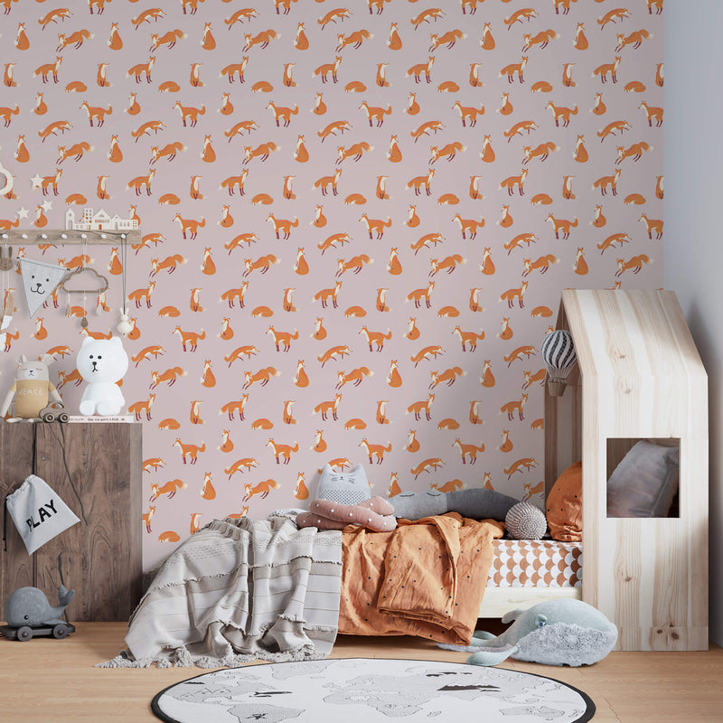 media image for Friendly Foxes Rose Wallpaper from the Great Kids Collection by Galerie Wallcoverings 283