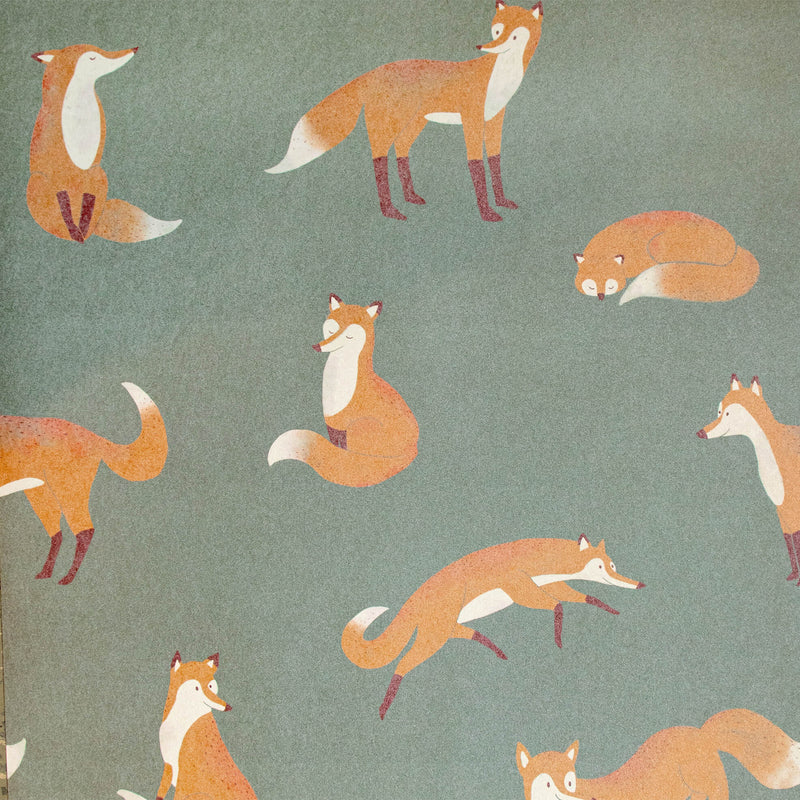 media image for Friendly Foxes Dark Green Wallpaper from the Great Kids Collection by Galerie Wallcoverings 288