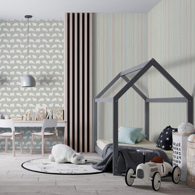 product image for Stripes Sage Wallpaper from the Great Kids Collection by Galerie Wallcoverings 24