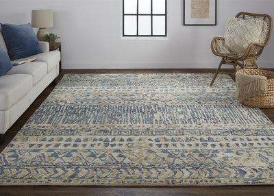 product image for Scottsdale Hand Knotted Blue and Beige Rug by BD Fine Roomscene Image 1 77