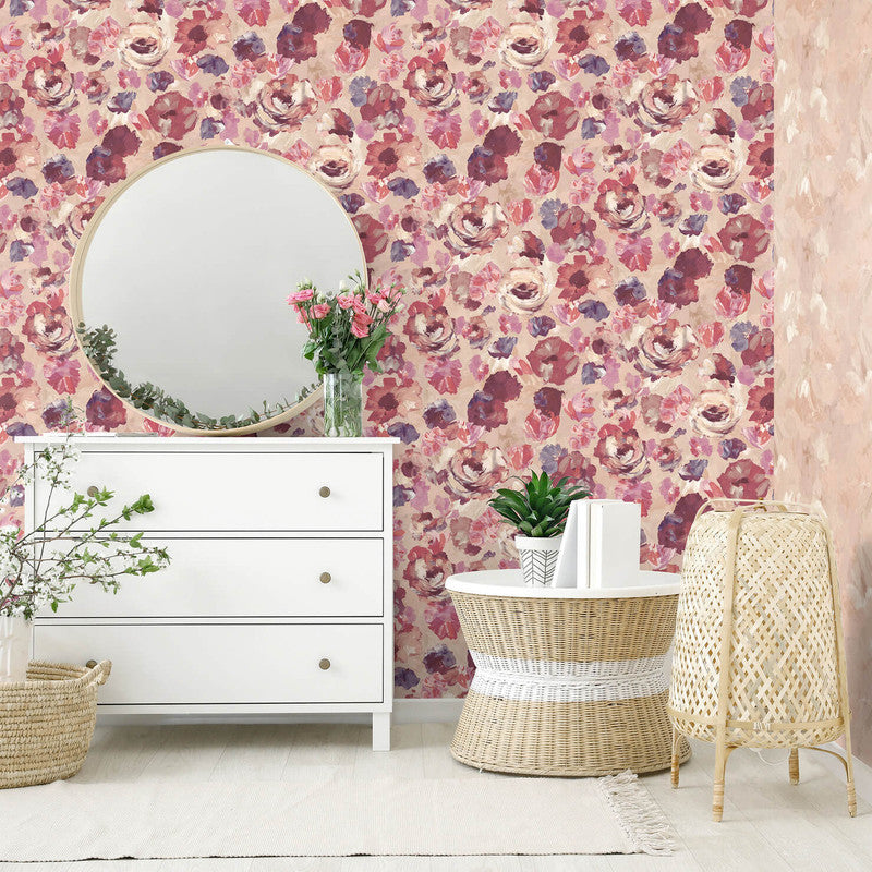 media image for Paeonia Wallpaper in Mulberry Blush  29