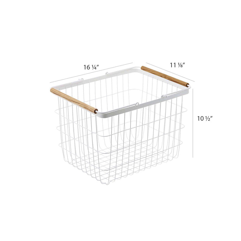 media image for Tosca Wire Laundry Basket - White Steel - Medium by Yamazaki 260