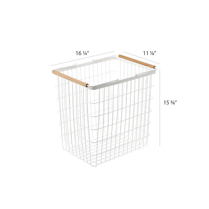media image for Tosca Wire Laundry Basket - White Steel - Large by Yamazaki 259