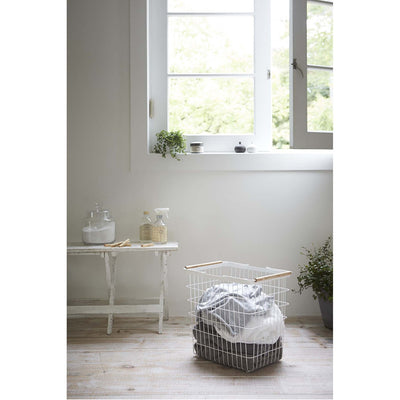 product image for Tosca Wire Laundry Basket - White Steel - Large by Yamazaki 63