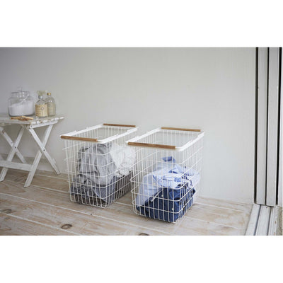 product image for Tosca Wire Laundry Basket - White Steel - Large by Yamazaki 98