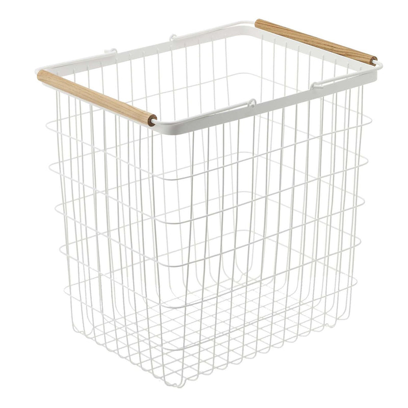 media image for Tosca Wire Laundry Basket - White Steel - Large by Yamazaki 276