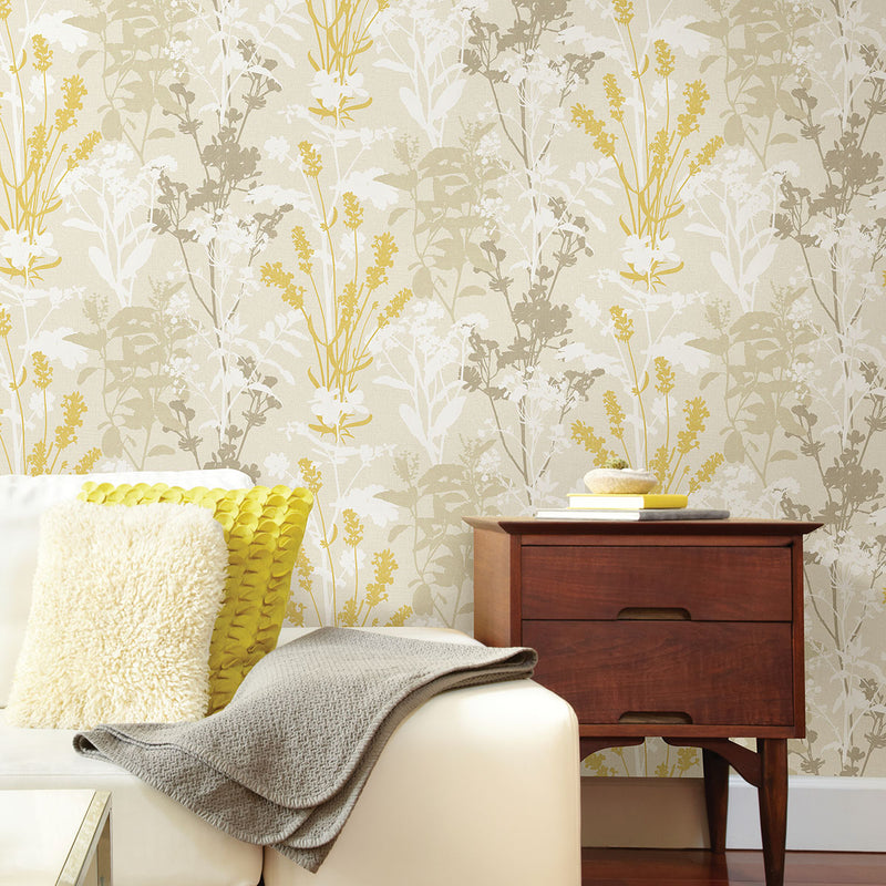 media image for Santa Lucia Beige Wild Flowers Wallpaper from the Nature by Advantage Collection by Brewster Home Fashions 260