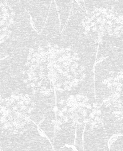 product image of sample carolyn light grey dandelion wallpaper from the nature by advantage collection by brewster home fashions 1 565