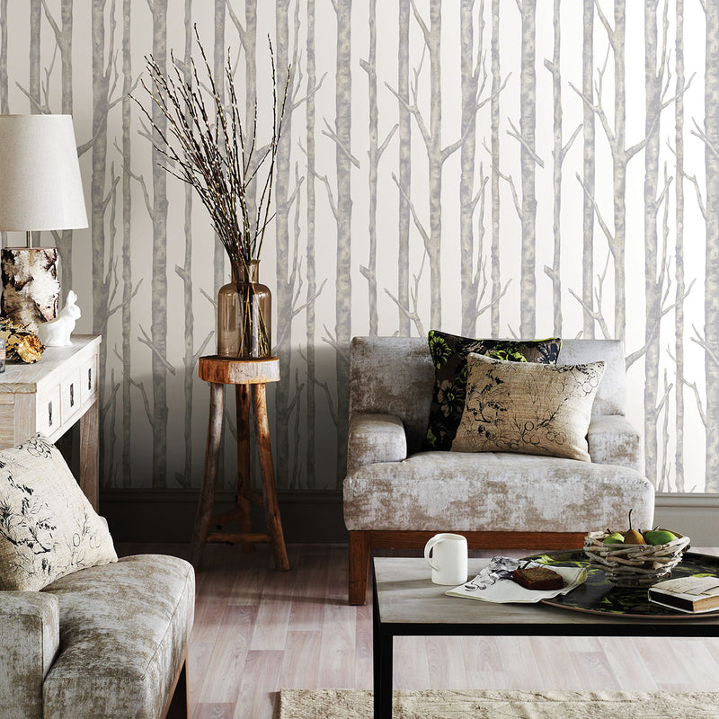 media image for Cameron Off-White Trees Wallpaper from the Nature by Advantage Collection by Brewster Home Fashions 251
