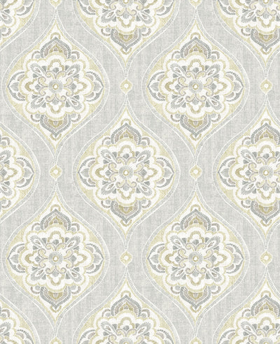 product image of Adele Light Grey Damask Wallpaper 50