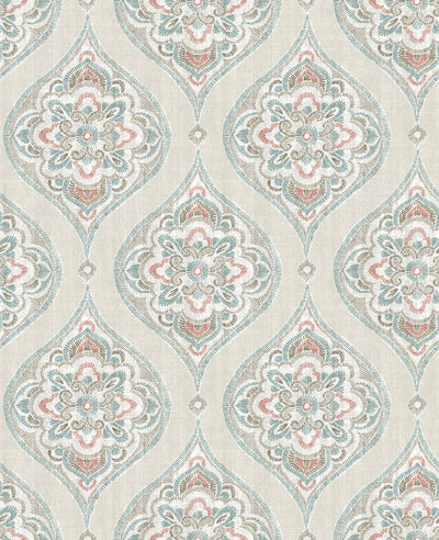 product image of Adele Teal Damask Wallpaper 514