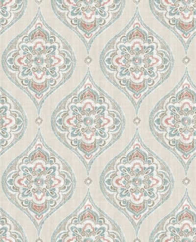 product image of Adele Teal Damask Wallpaper 544