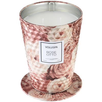 product image for 2 Wick Tin Table Candle in Rose Otto design by Voluspa 38