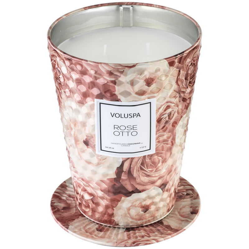media image for 2 Wick Tin Table Candle in Rose Otto design by Voluspa 249