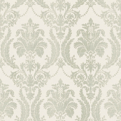 product image of Italian Style Damask Wallpaper in Cream/Green 565