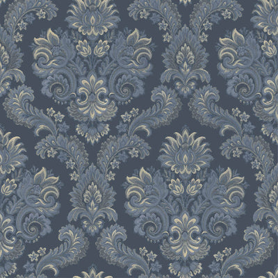 product image of Italian Style Damask Wallpaper in Blue/Beige 528