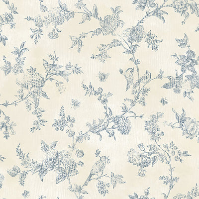 product image of French Nightingale Blue Trail Wallpaper 584