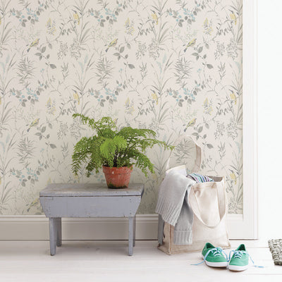 product image for Imperial Garden Light Grey Botanical Wallpaper 58