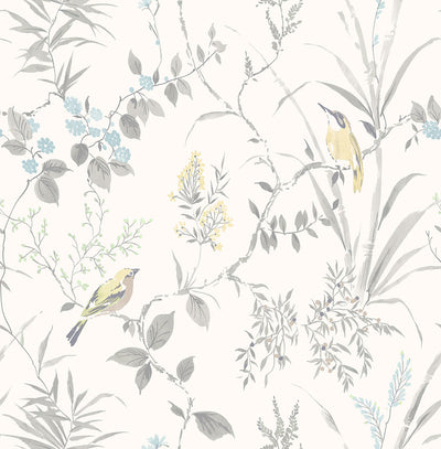 product image for Imperial Garden Light Grey Botanical Wallpaper 96