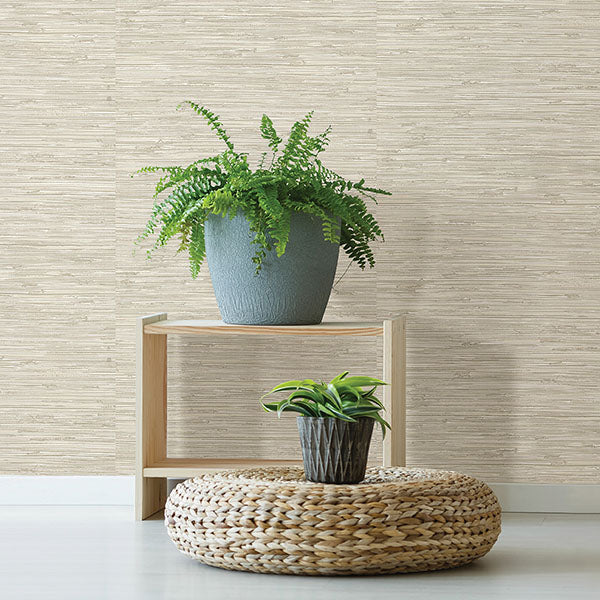 Shop Fiber Cream Faux Grasscloth Wallpaper Burke Decor