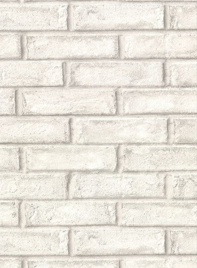 product image of Appleton Off-White Faux Weathered Brick Wallpaper from the Main Street Collection by Brewster 533