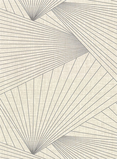 product image of Berkeley Eggshell Geometric Faux Linen Wallpaper from the Main Street Collection by Brewster 571