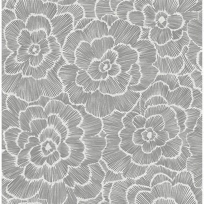 product image of sample periwinkle textured floral wallpaper in grey from the pacifica collection by brewster home fashions 1 544